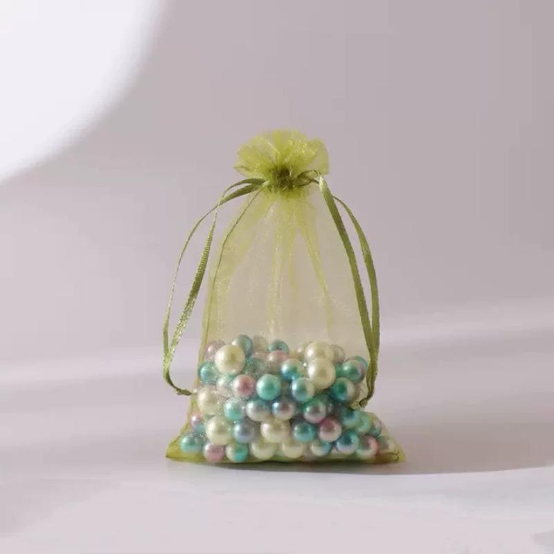 

Gift Bags Party Supply Christmas Favor Jewelry Packing White Pouches Drawstring Pocket Organza Gauze Sachet Gift Bag 50pcs&7x9cm