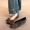 Inside Heightened Low Heel Single Shoes Fashion Pointed Toe Shallow Mouth Bow Slip-on Shoes for Women