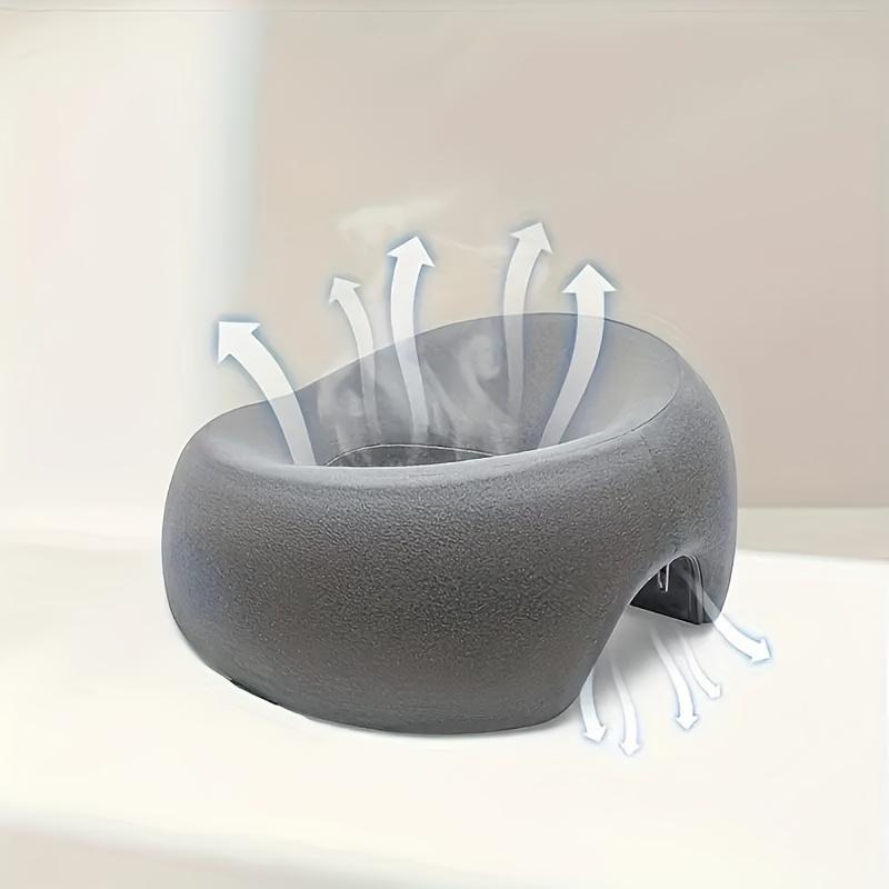 Spa Facial Pillow with O-Ring Opening, Gray Face Cushion for Massage Table,Adjustable Salon Bed Accessory for Eyebrow Lamination