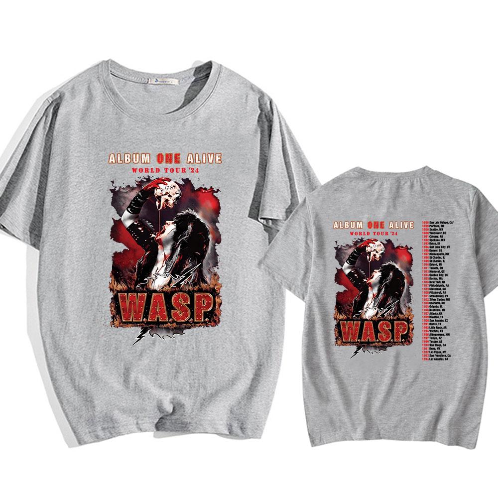 Album One Alive World Tour '24 Tricouri WASP Nation Modă Hip Hop Tricou pentru Bărbați Camisetas Mânecă Scurtă Gât Rotund Unisex Streetwear