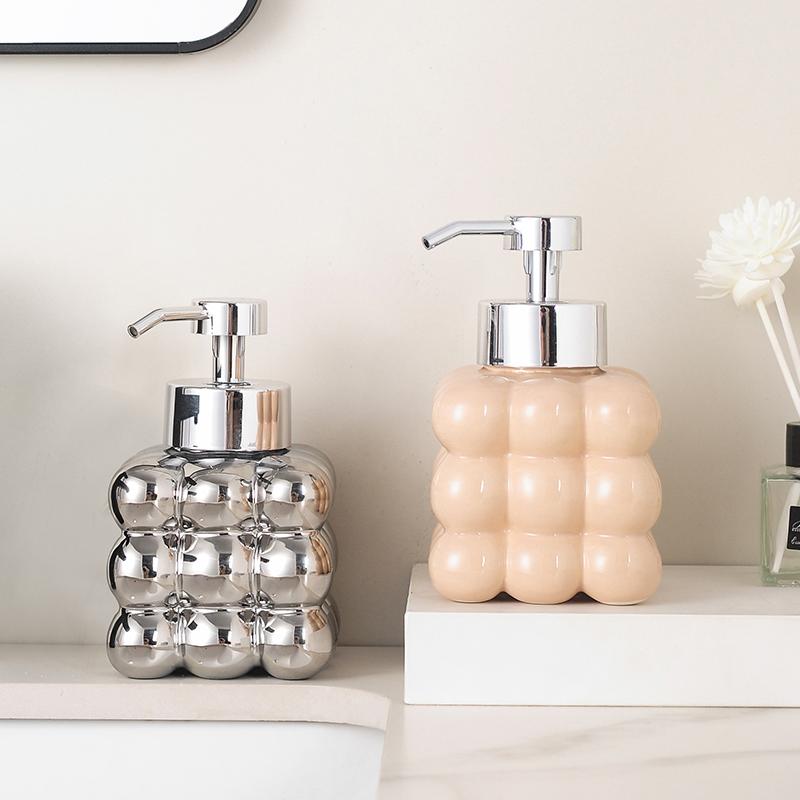 Creative Mousse Foam Bottle Hand Sanitizer Shampoo Foam Press Dispenser Ball Ceramic Soap Dispenser Bathroom Accessories Modern