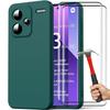 Case - E.F.CONNECTION - For Xiaomi Redmi Note 13 Pro+ 5G - Slim Silicone Protection - Night Green - 2 Tempered Glasses