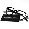 [Bliss Leather] Black x Clear Sunglasses, Fashion Glasses, Boston Style, Full Rim, Men's & Women's, Non-Prescription, Colored, Transparent, Clear,