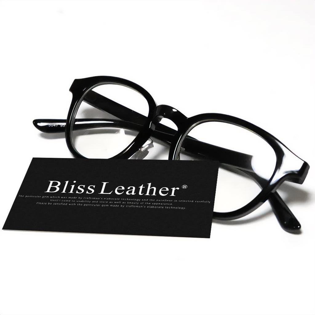 [Bliss Leather] Black x Clear Sunglasses, Fashion Glasses, Boston Style, Full Rim, Men's & Women's, Non-Prescription, Colored, Transparent, Clear,