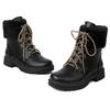 Ankle Snow Boots for Women Winter Shoes 2024 Black White Motorcycle Boot Low Heels Footwear Shoes Ladies Waterproof Large Size