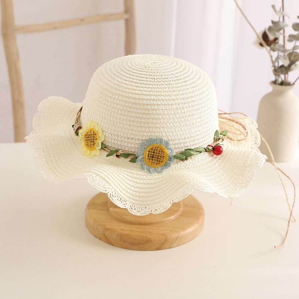 Sweet Kids Sun Straw Hat Sunflower Bee Toddler Outdoor Sun Hat Sun Protection Hat Bag  for Girls