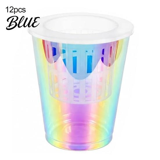 Decorative Rainbow Shade Flower Pot Iridescent Clear Self Watering Planters Plant Pots with Reservoir Wick Rope Plastic Planter for Succulents 2.7