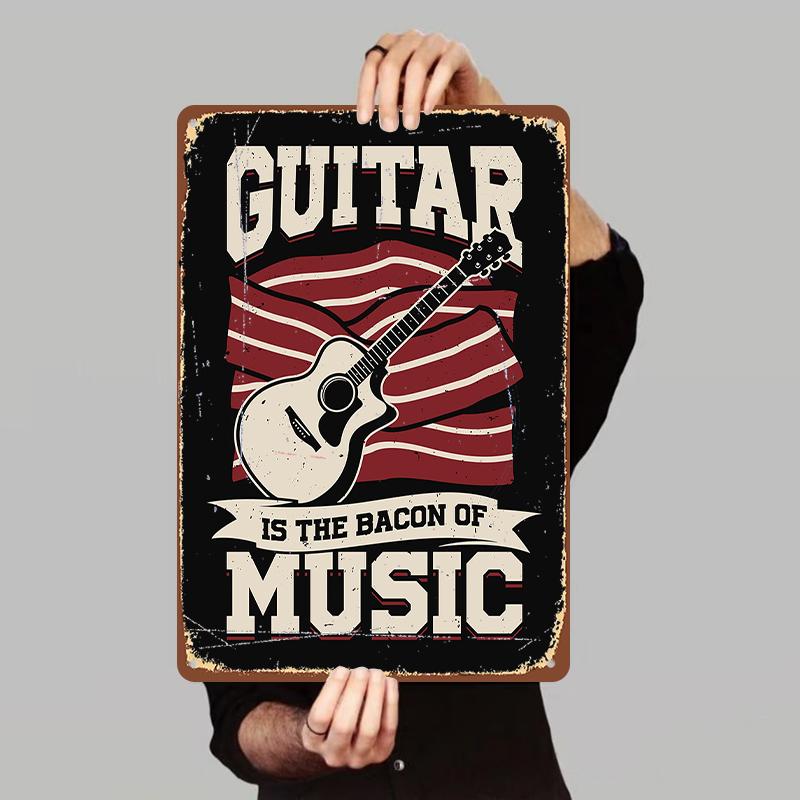 

Vintage Guitar Music Metal Wall Art Creative Home Decor American Country Style Iron Hanging Decoration 7.9x11.8In(20x30cm)