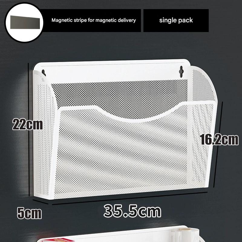 Magnetic Perforation-free Storage Shelf, Kitchen Refrigerator Storage, Easy Installation Without Leaving Marks Large Suction