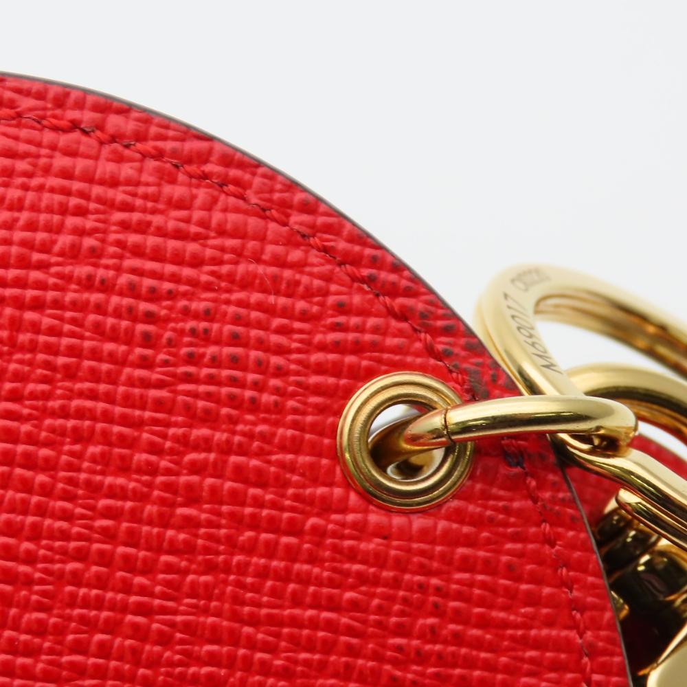 Used LOUIS VUITTON key ring Porto Kure M69017 Monogram denim/leather Blue Red Key ring