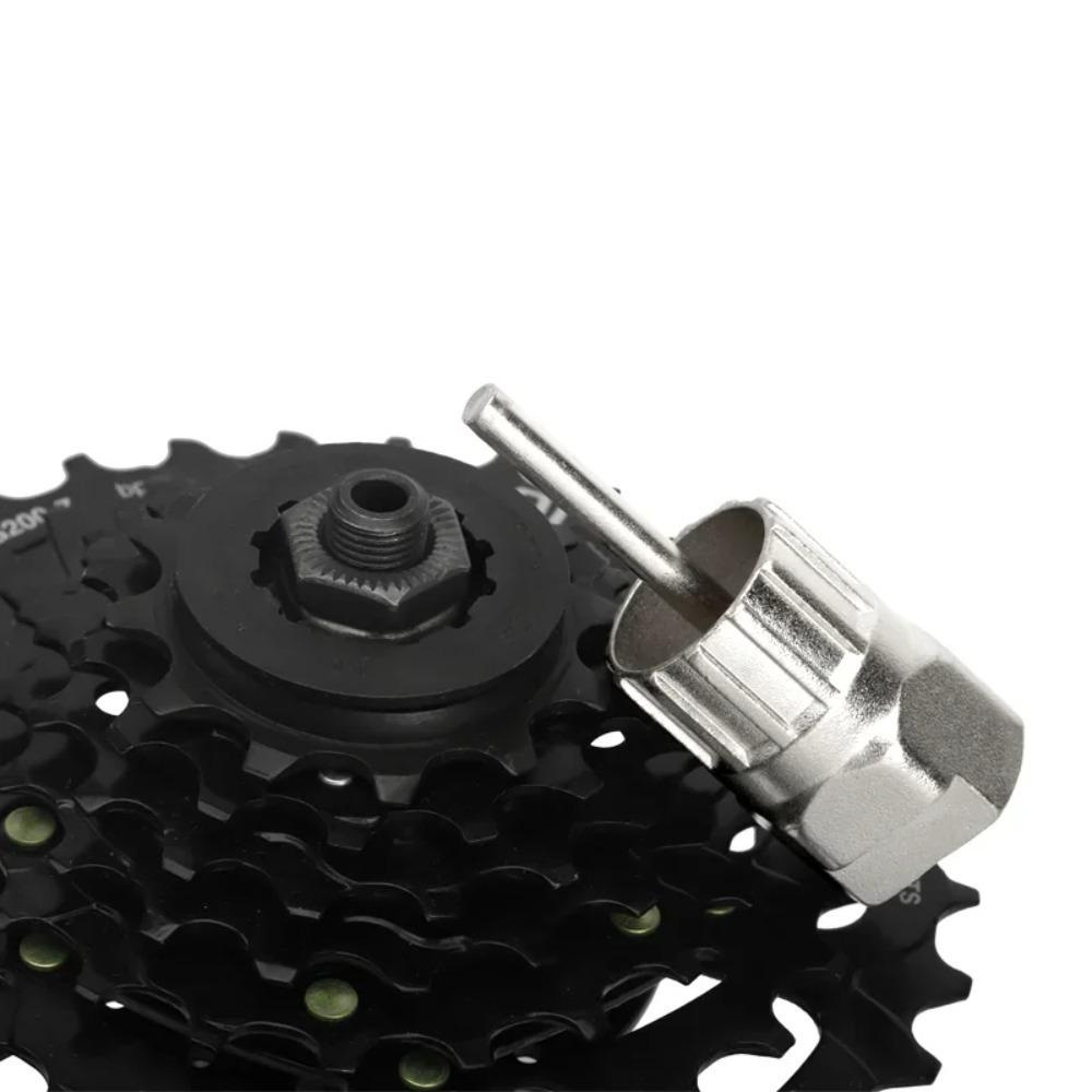 Bike Flywheel Removal Tool Kit with Cassette Wrench 12 Teeth MTB Cassette Sprocket Removal Wrench Portable Bicycle Repair Tools
