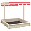VidaXL Sandpit and Adjustable Roof Fir Wood White and Red UV50