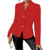 Women's Casual Color Slim Fit Two Button Collar With Missing Corners Long Sleeved Suit Jacket