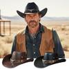Stierkopf-Schnalle Kunstleder Cowboyhut Retro Sonnenschutzhut Jazzhut Für Männer Frauen Unisex