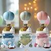 Blue Pink Hot Air Balloon Cake Topper Gender Reveal Party Cake Decoration Kids Boy Girls Birthday Party Supplies Baby Shower
