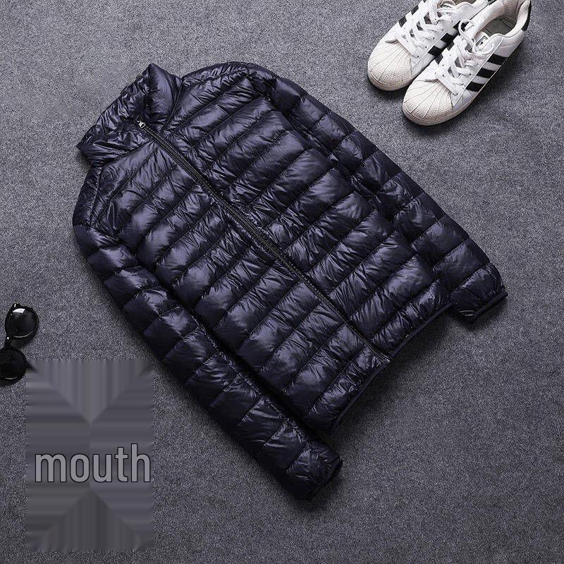 Męska lekka kurtka puchowa z bawełny z kapturem - Krótki styl, Rozmiar plus, Zimowy płaszcz ze stójką Trend