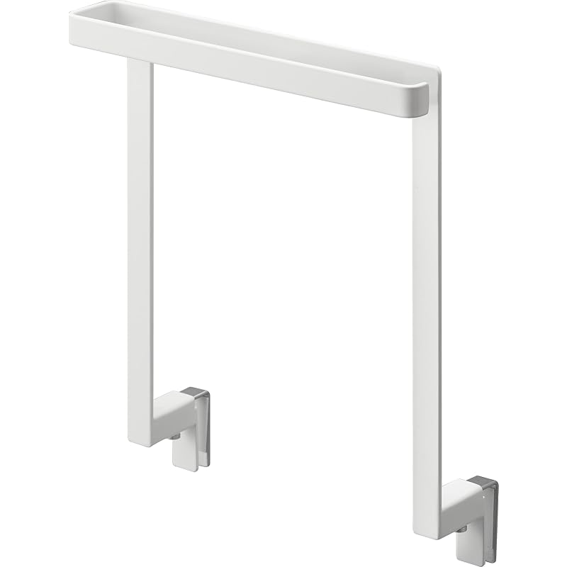 Yamazaki Kitchen Under-Sink Storage Door Towel Hanger, White, Approx. W20 x D9-10 x H25.5cm, Tower Series, Towel Rack, Towel Hanger Bar, 1985