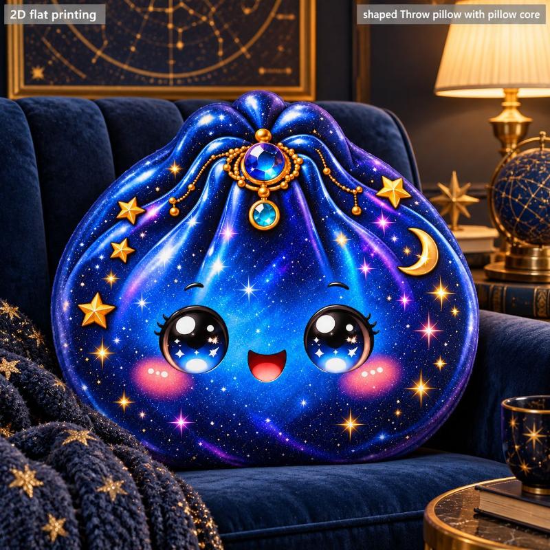 Kawaii Galaxy Dumpling Pillow Starry Bao Cushion Cute Space Throw Pillow Shaped Stuffed Floor Cushion For Home Decor Gift