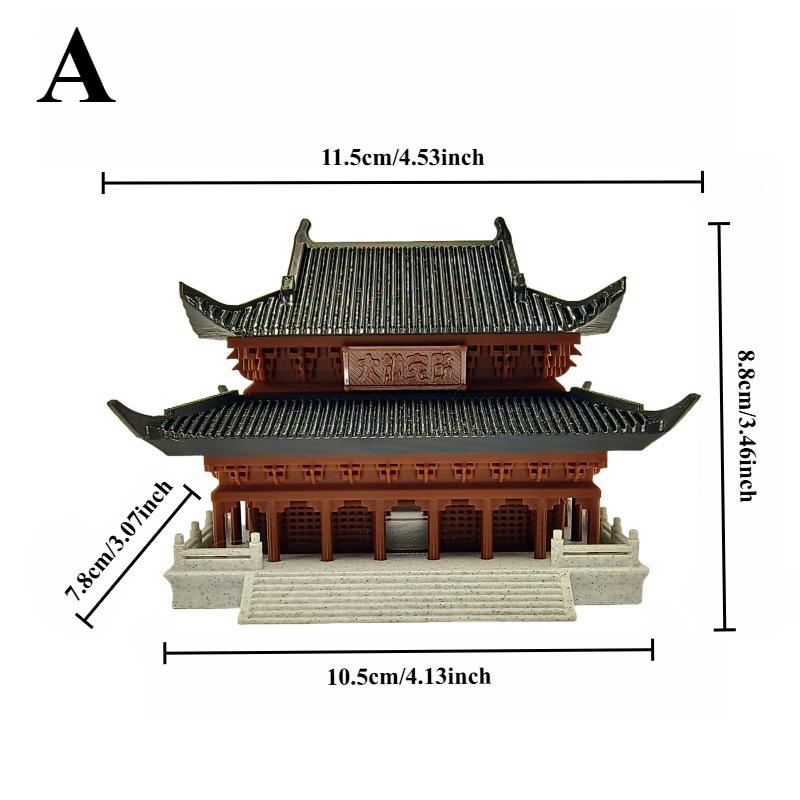 1Pc Micro Landscape 3D Printing Palace Building Ornament Desktop Aquascape Ancient Architecture Home Decoration Accessories