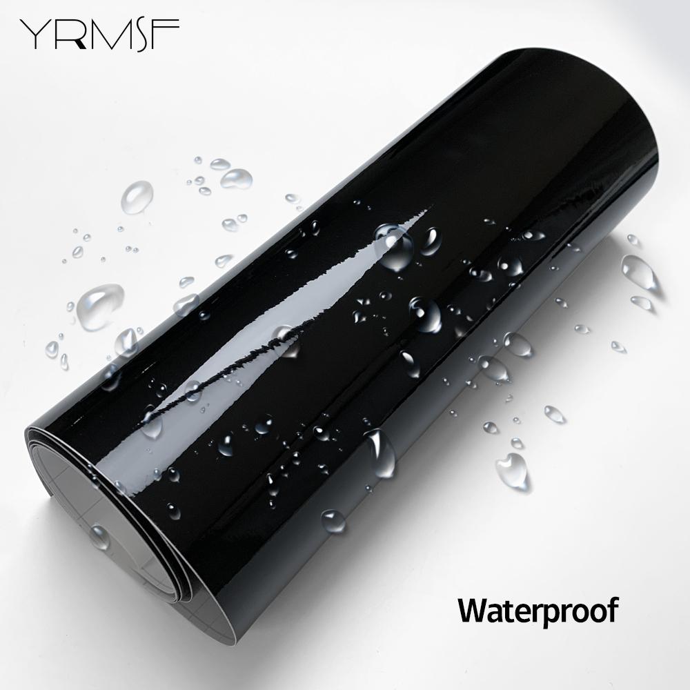 Autoaufkleber Vinylfolierung Glänzend Schwarz Selbstklebende Wasserdichte Folie Rückspiegel Vinyl Auto Tuning Folie für Autozubehör