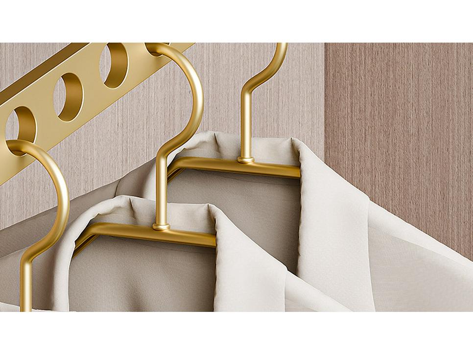 Aluminum Alloy Folding Eight-Hole Hanger with Single Hook for Versatile Wardrobe and Laundry Storage