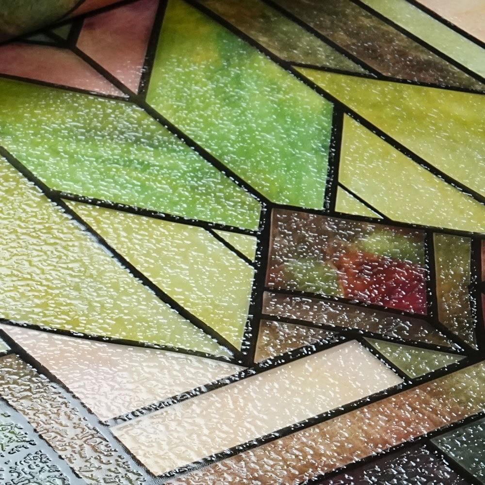 Non-Adhesive Lattice Window Film Rainbow Pattern Privacy Window Film  for Windows Doors Sidelight