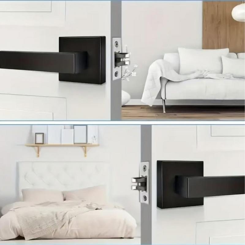 Matte Black Door Handle Door Locks Door Levers For Passage Heavy Duty Door Locks Reversible Flat Levers Privacy Door Levers