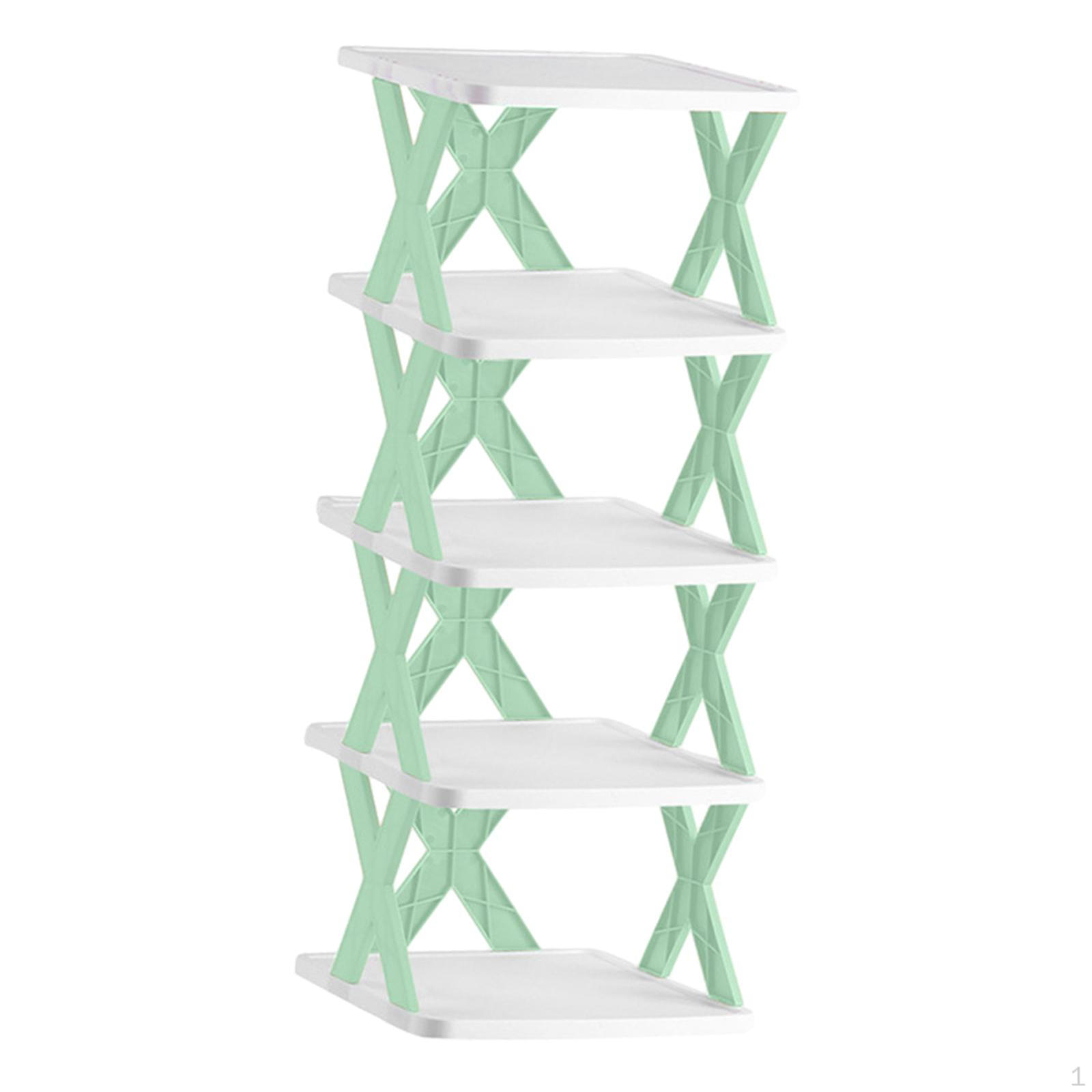 

Складная полка для обуви Органайзер Отдельно стоящая портативная полка для спальни Green 5Layer 66cm
