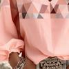 Damen Vintage Western-Print V-Ausschnitt Bluse, eine ideale Wahl für Weihnachts- und Neujahrsgeschenke, geeignet für Sommerurlaube und Outdoor-Treffen