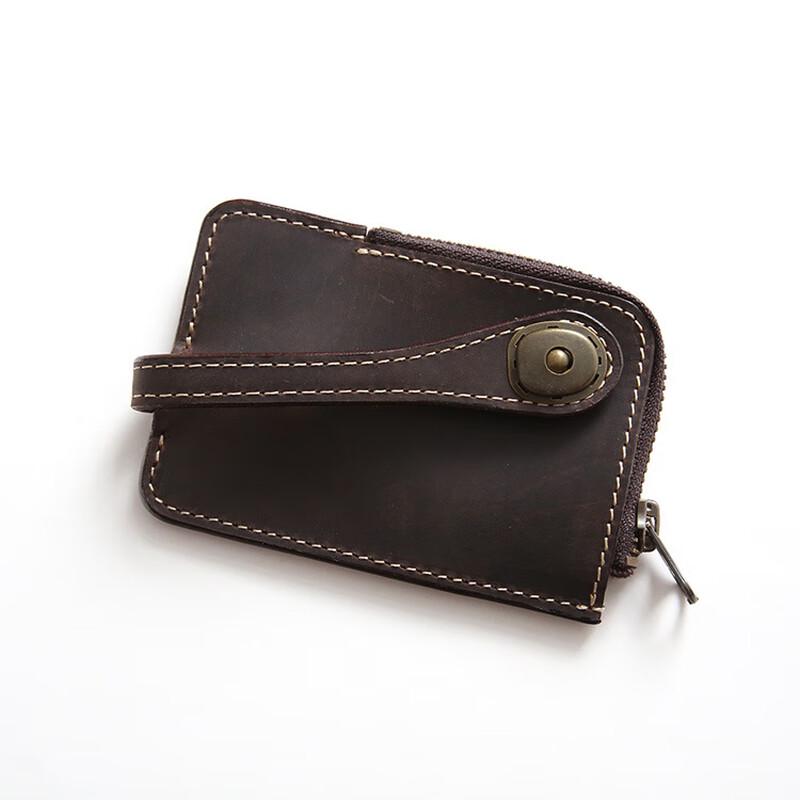 WIPELO Retro Crazy Horse Leather Key Pouch
