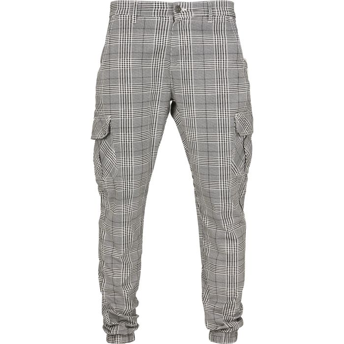 Pantalon Cargo - Urban Classic - Glencheck - Blanc/Noir - Homme - Confort Et Élégance