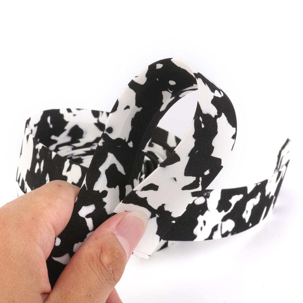 Road Bike Rubber Foam Cork Handlebar Wrap Tape with 2 Bar Pl
