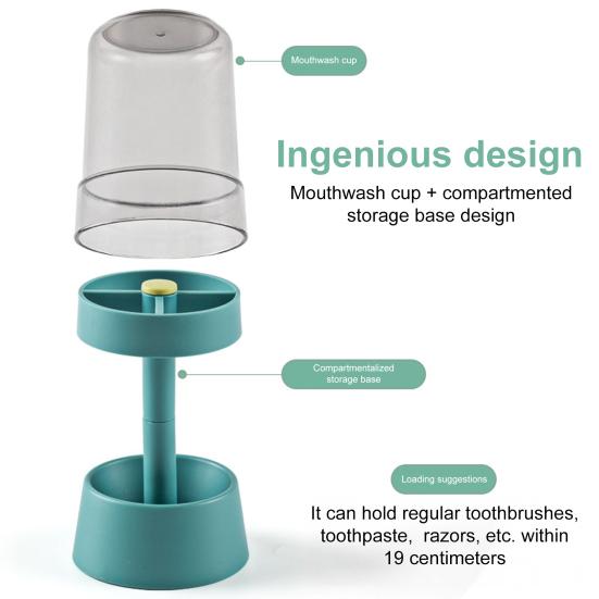 Travel Toothbrush Cup Storage Holder with 3 Slots Dustproof Compact Portable Bathroom Toothbrush Toothpaste Storage Rack