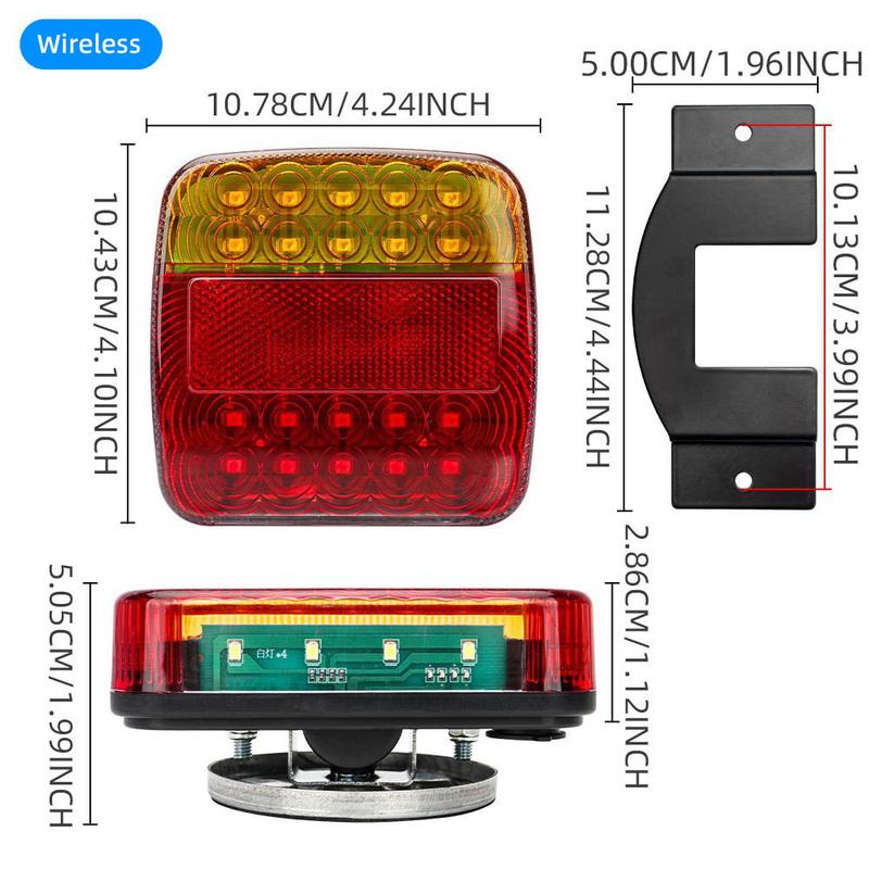 1Set 12V Rear Towing Trailer Taillight LED Wireless Universal Trailer Rear Taillight Signal Warning Brake Lamp Brake Stop Lamp