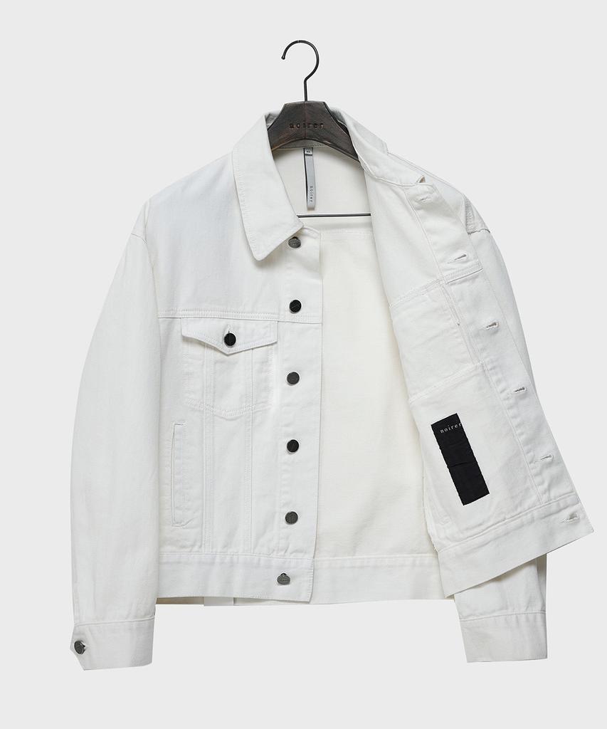 Noirer Oversized Crop Denim Jacket (Cream)