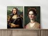 Zestaw dwóch plakatów mona lisa kwiaty