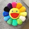 Rainbow Daisy Plush Pillow Sunflower Shaped Floor Game Mat Seat Cushion For Sofa Car Soft And Comfortable