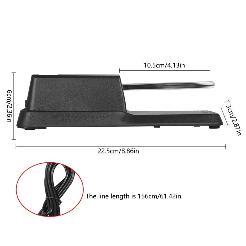 Piano Sustain Pedal Piano Keyboard Foot Sustain Pedal for Digital Piano MIDI Keyboard Electronic Keyboard, 1/4Inch Jacks