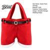 Festive Party Souvenir Bags Christmas Santa Pants Gift Bag, Red Plush Candy Tote with Handles Tree Hanging Decor for Wine Bottle, Holiday Favor