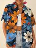 Love printed short-sleeved shirt women's summer loose casual lapel shirt retro niche top