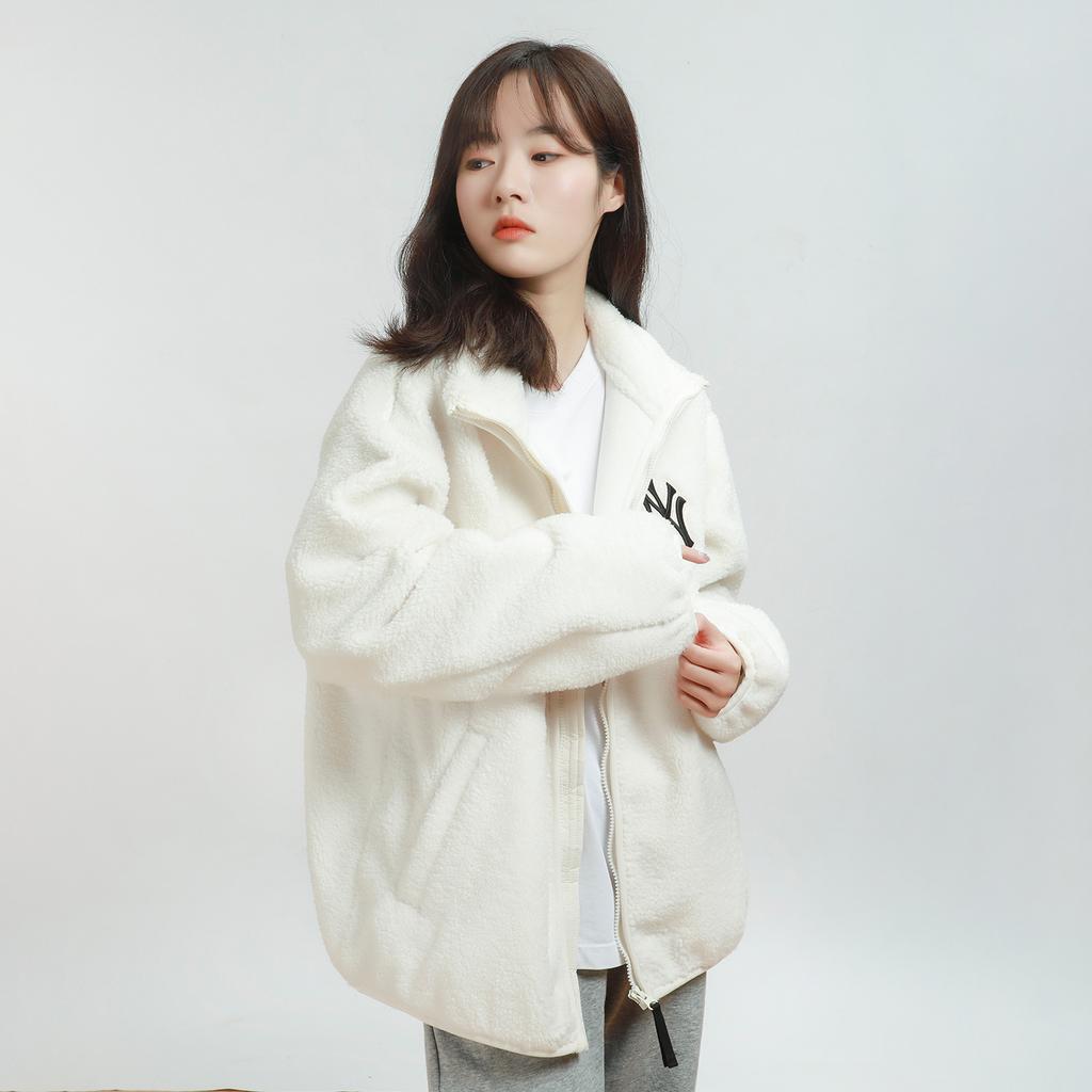 New MLB Velvet Jackets Unisex Ivory 3AJPF2916-50IVS