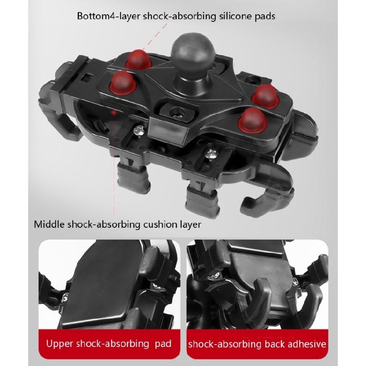 Motorcycle Phone Holder Vibration Damping System Universal Smartphone Clamp Quick Adjust Mount Shockproof For Bike