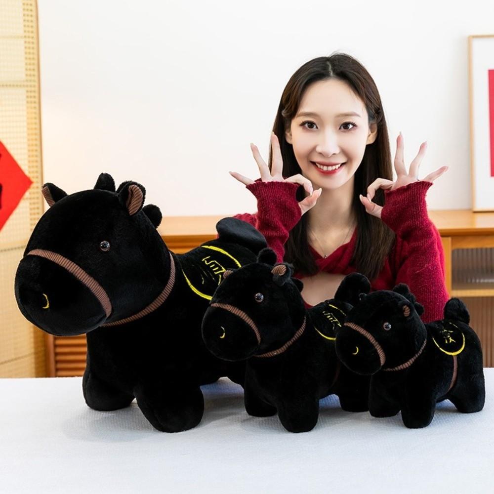 25/30cm Stuffed Animal Doll Zodiac Horse Cartoon Horse Doll Simulated Horse Toys New Year Mascot