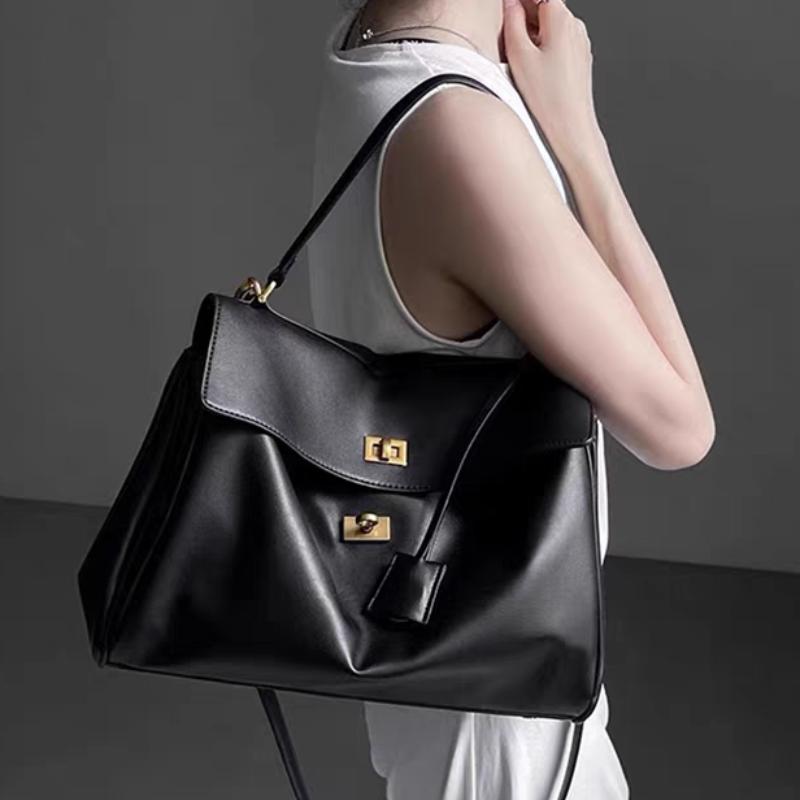 Bolso Tote de Gran Capacidad de Alta Calidad Bolso de Mano Elegante de Cuero Suave Bolso Versátil de Color Sólido para el Trabajo Bolso Cuadrado Popular Exquisito