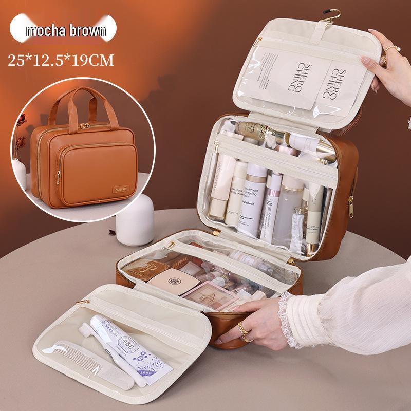 Flerlagrig hängande vattentät kosmetikaväska - Bärbar reseorganisatör med hög kapacitet