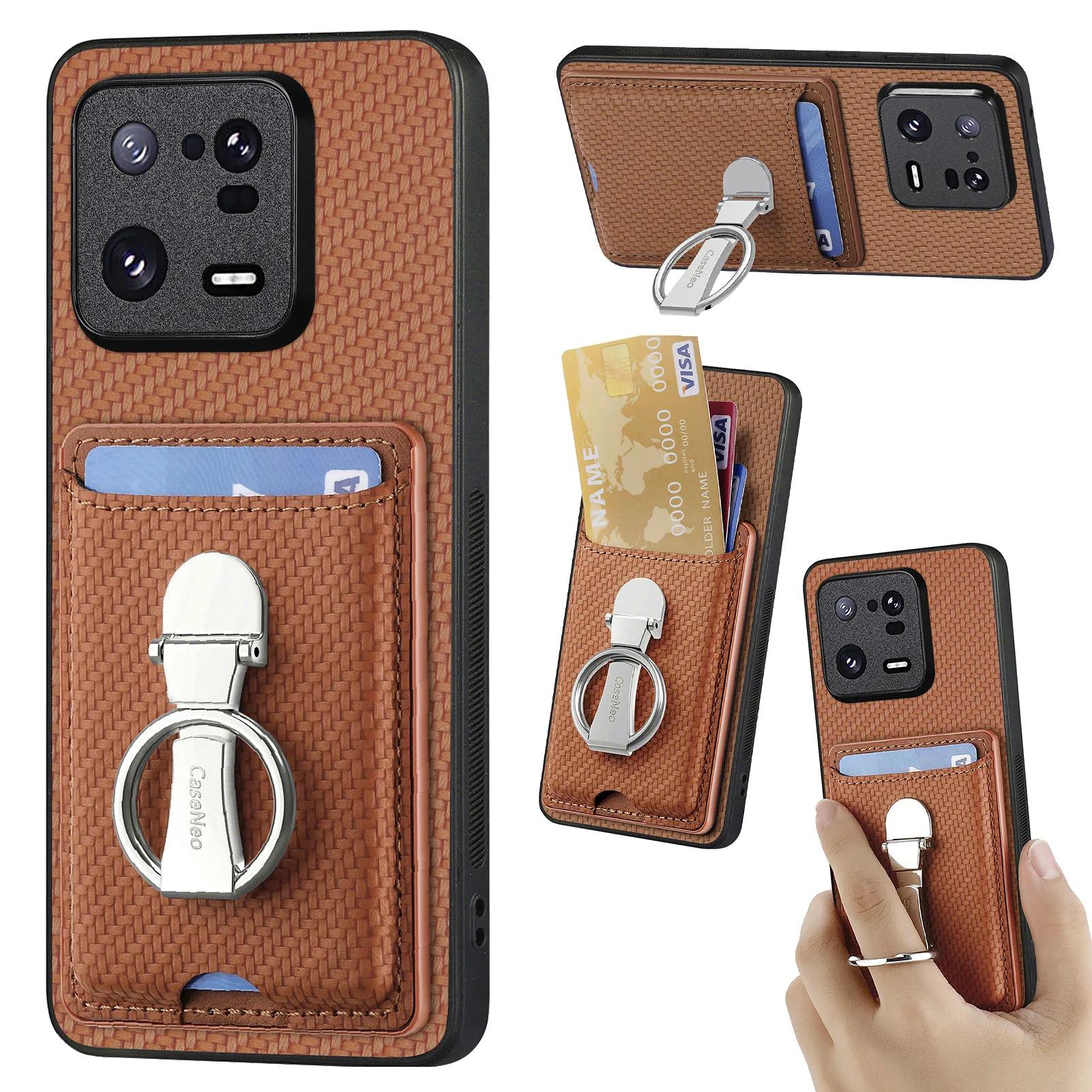 

Foldable Cards Solt Wallet Case For Xiaomi Redmi Note 13 12 Pro Plus 11 10 12T 13 lite POCO X5 X4 X3 NFC Bag Ring Holder Cover For xiaomi 13 lite темно-коричневого кольору