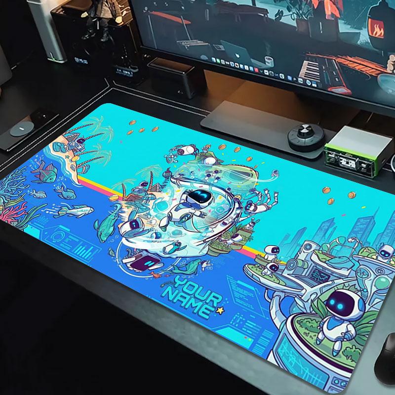 ASTRO BOT Custom Name Large Size Mouse Pad Large Gaming Table Cushion Non-slip Laptop Tablet Big Mousepad XXL Mat Mini PC Playmat With Lock Edge