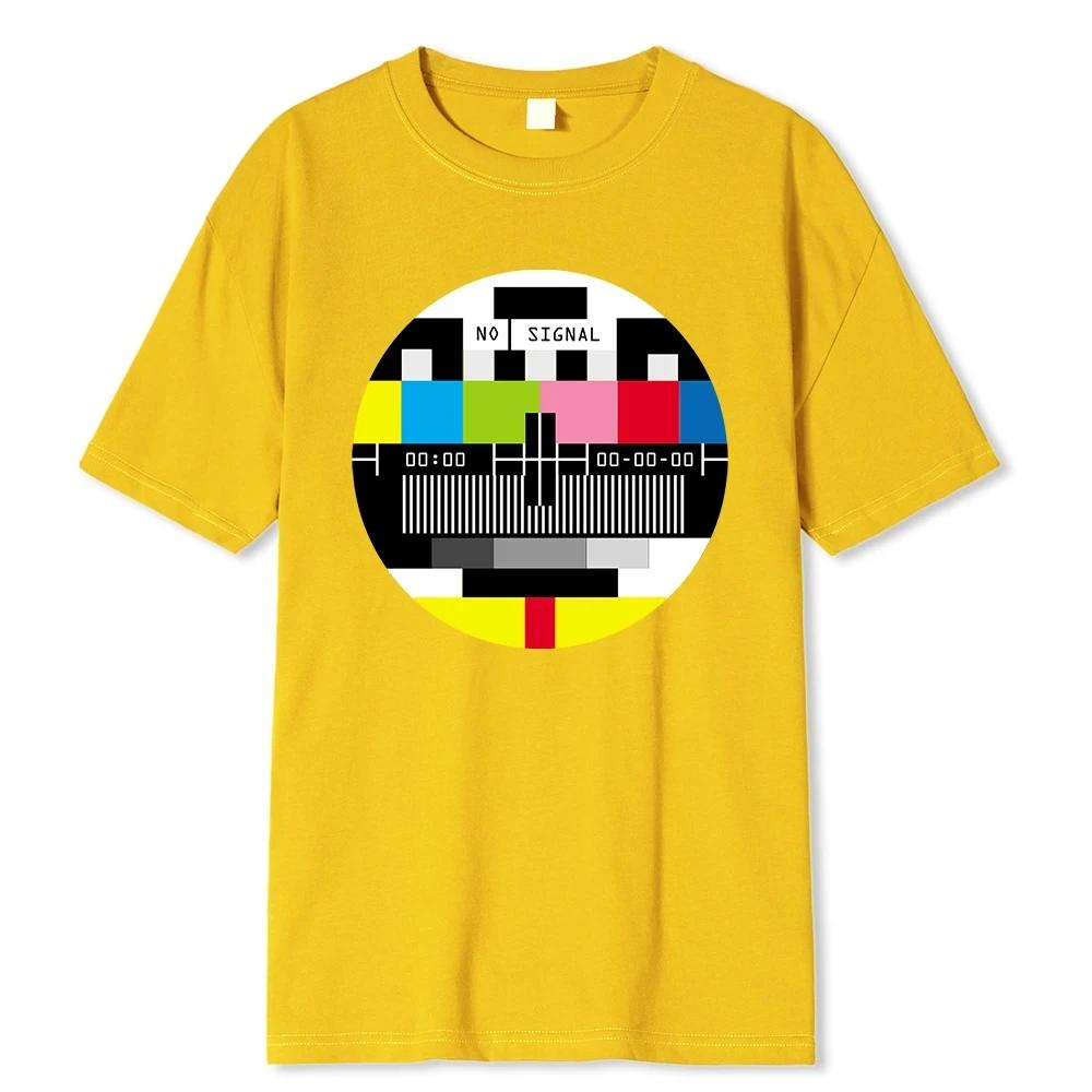 

No Signal Мужская футболка Хип-хоп Харадзюку Уличная одежда Топы Футболки Короткие рукава Летняя хлопковая футболка Большие свободные футболки Я XXXXXL золотой