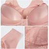 Damen-BH, Push-Up-Verschluss vorne, Spitze, breiter Schultergurt, einfarbig, Stützbrust, nahtlos