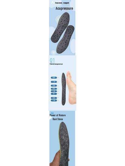 Breathable Magnetic Therapy Acupoint Massage Insoles with Heating Pads